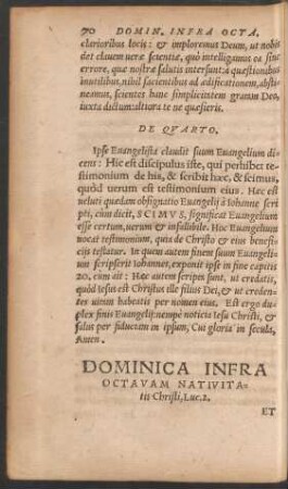 Dominica Infra Octavam Nativitatis Christi ...