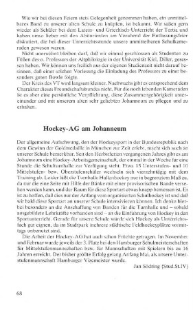 Hockey-AG am Johanneum