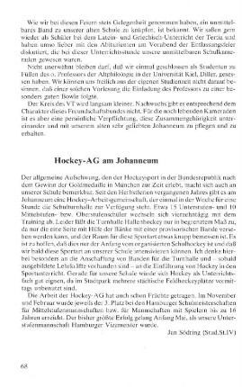 Hockey-AG am Johanneum