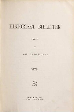 Historiskt bibliotek. 5. 1878 (1879)