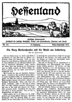 Nr. 5/6, März-Doppelheft 1919