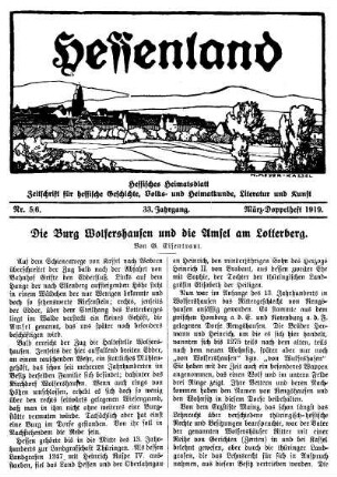 Nr. 5/6, März-Doppelheft 1919