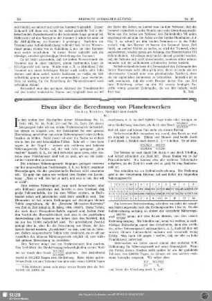 Etwas über die Berechnung von Planetenwerken (IV)