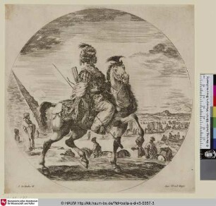 [Afrikanischer Reiter vor einer Pyramide; A Black Cavalier]