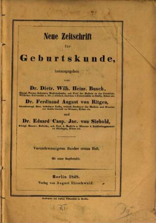 Neue Zeitschrift für Geburtskunde. 24,1. 1848