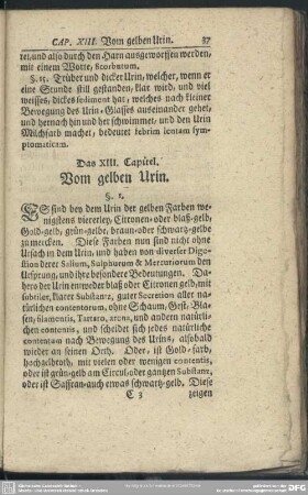 Das XIII. Capitel. Vom gelben Urin