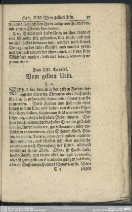 Das XIII. Capitel. Vom gelben Urin