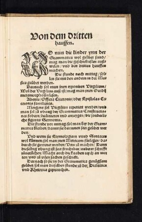 Von dem dritten haussen.