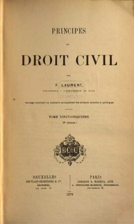 Principes de droit civil, 25