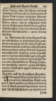 Artickul auff die Teutschen Knechte