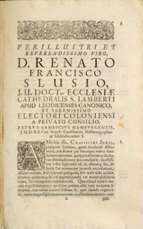 Petri Lambecii Hambvrgensis Commentariorvm De Avgvstissima Bibliotheca Caesarea Vindobonensi Liber ... : Editvs In Lvcem ... Imp. Caes. Leopoldi I. ..., 1. (1665). - 191, ca. 50 S. : Ill.