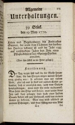39 Stück. den 19 May 1770.