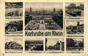 Postkartensammlung Weis mit Ansichten Karlsruhes. Karlsruhe am Rhein