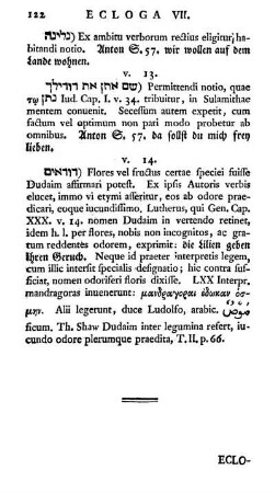 Ecloga VIII. Sulamitha. Maritus. Soror Sulamithae.