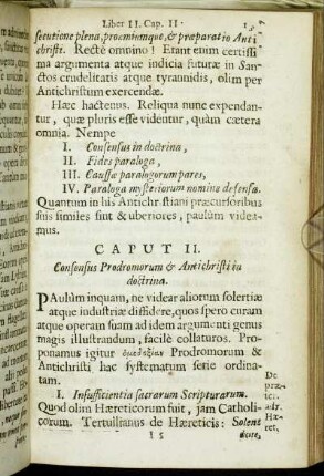 Caput II. Consensus Prodromorum & Antichristi in doctrina.
