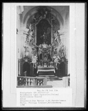 Hauptaltar mit Marter des heiligen Bartholomäus