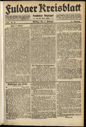 Ausgabe vom Montag, den 02. Februar 1920.