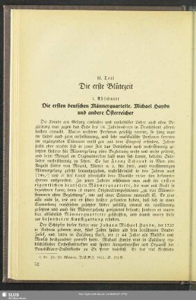 II. Teil. Die erste Blütezeit