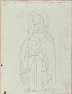 Der heilige Sebastian, im Deckengewölbe der Cappella di San Giovanni Battista zu Siena