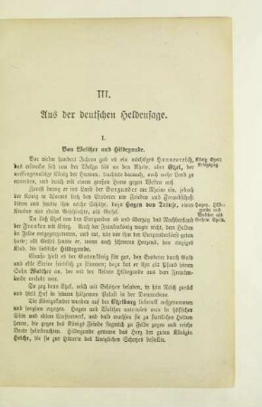 III. Aus der deutschen Heldensage
