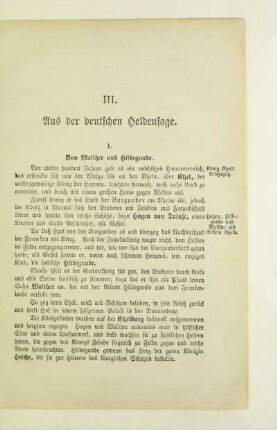III. Aus der deutschen Heldensage