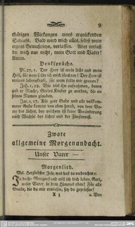 Zwote allgemeine Morgenandacht