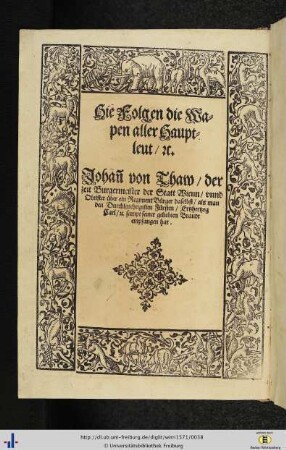 Hie folgen die Wappen aller Hauptleut/ etc.