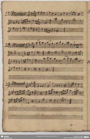 29. Anonymus, Menuette, Es-Dur
