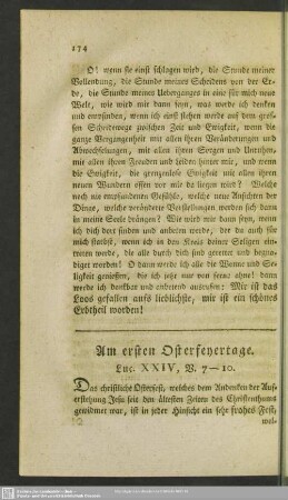 Am ersten Osterfeyertage. Luc. XXIV, V. 7-10
