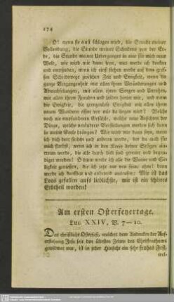 Am ersten Osterfeyertage. Luc. XXIV, V. 7-10