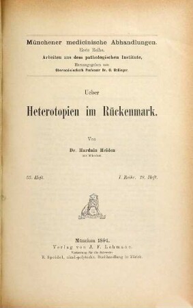 Ueber Heterotopien im Rückenmark