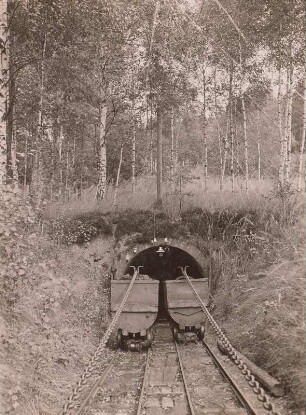 Leipnitz, Braunkohlentiefbau, Kettenbahn, Stollenmundloch, 1928