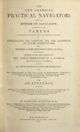The new American practical navigator : being an epitome of navigation. 1880