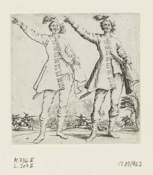 Türke. Im Hintergrund Schlachtenszene, Blatt 10 der Folge "Varie Figure"