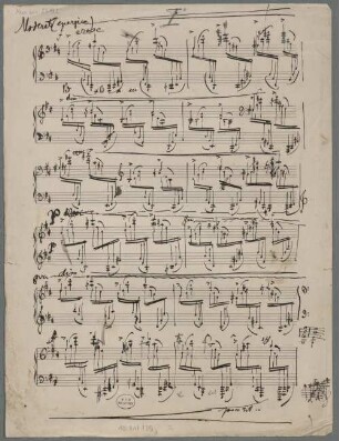 Keyboard pieces, pf, d-Moll, Fragments - BSB Mus.ms. 23192 : [caption title:] Moderato (energico) // I o