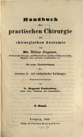 Handbuch der praktischen Chirurgie und chirurgischen Anatomie, 2