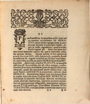Commentatio De Codice Ms. Membranaceo Horatii Bibliothecae Academicae Altorfinae : Cum Specimine Varietatis Lectionum Quam ... Matthaeo Friderico Winterschmidio ... Dicat Societas Latina Altorfina