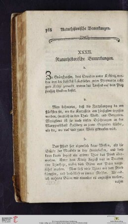 XXXII. Naturhistorische Bemerkungen