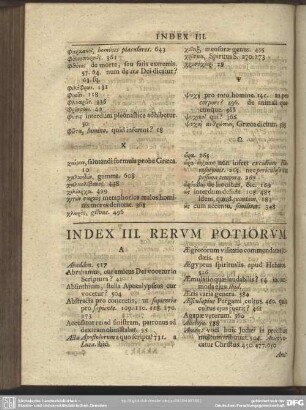 Index III. Rerum Potiorum