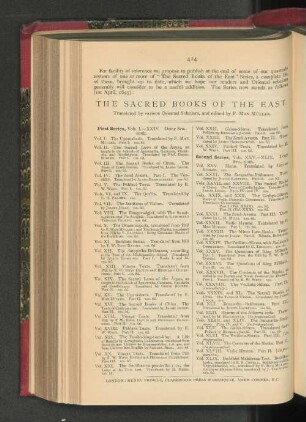 The Sacred Books of the East.