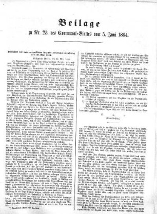 Protokoll der außerordentlichen Berzirks-Vorsteher-Konferenz vom 30. Mail 1864