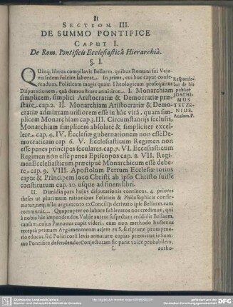 Section. III. De Summo Pontifice
