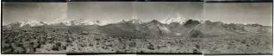 Panorama von Ancohuma bis Nevado Chachacomani von den Höhen zwischen Calzada und Chearoco-Tal