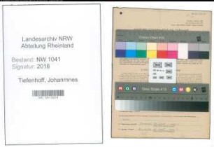 Entnazifizierung Johanmnes Tiefenhoff , geb. 31.10.1905 (Ingenieur)