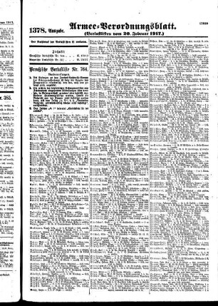 1378.Ausgabe. Dienstag, 20. Februar 1917