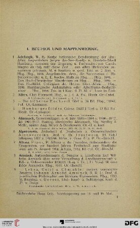 I. Bücher und Mappenwerke (Nr. 1-273)