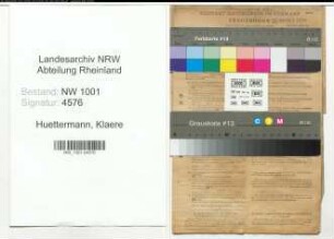 Entnazifizierung Klaere Huettermann, geb. 27.05.1914 (Kauffrau)