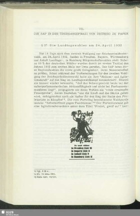 VII. Die SAP In Der Übergangsphase Von Brüning Zu Papen