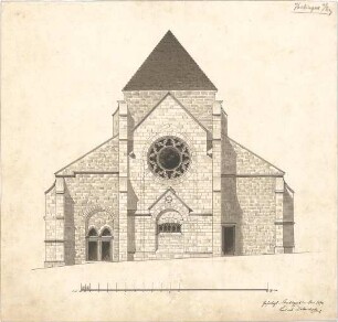 Dolmetsch, Heinrich; Vaihingen / Enz; Ev. Pfarrkirche, Restaurierung - Ostseite (Ansicht)