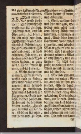 Von d. Gemeinsch. der Glaubigen mit Christo.